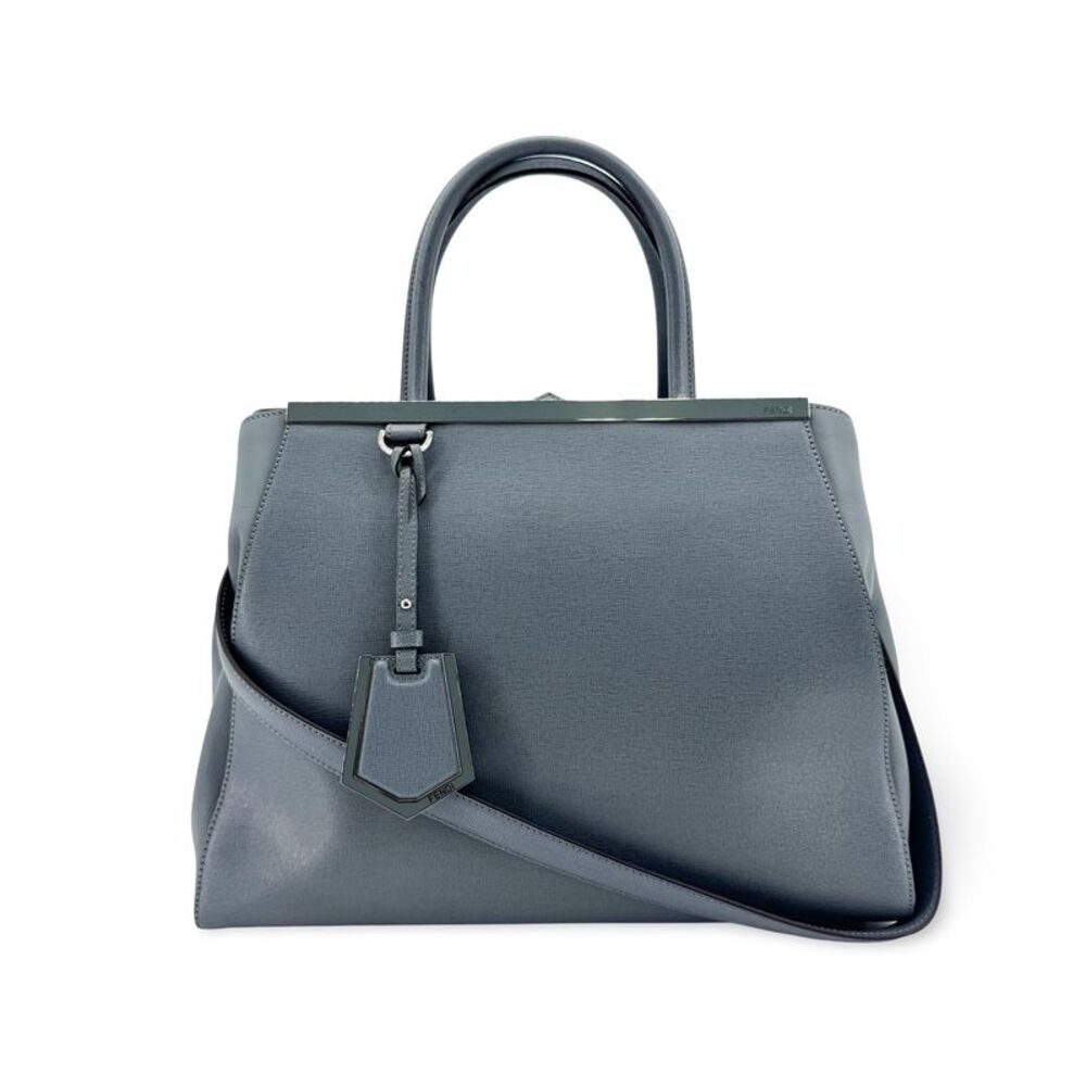 Fendi 2Jours Leather Blue Leather Handbag